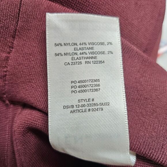 Ten by BABATON Paramount Pant Red High Rise Slit Flare Leg Ponte Knit Pull On M - Picture 9 of 9